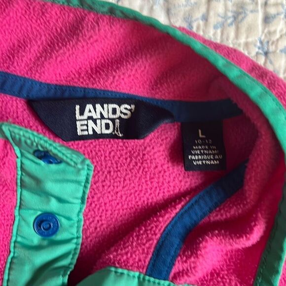 Lands' End Kids Heritage Fleece Pullover Sz Large - Picture 5 of 6